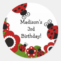 Ladybug Birthday Sticker