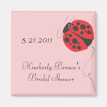 Ladybug bridal shower date magnet