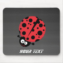 Ladybug; Faux Carbon Fibre Mouse Mats