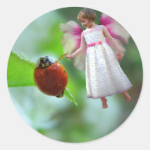 Ladybug Friend Round Stickers