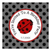 Ladybug & Polka Dots : Party Invitation