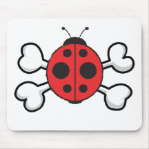 ladybug Skull and Crossbones Mousemat