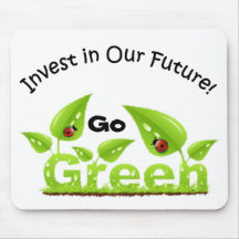 Ladybug Think Green Mouse Pads