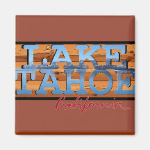 Lake Tahoe California scenic rustic log magnet