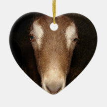LAMANCA GOAT HEAD  HEART  CHRISTMAS ORNAMENT