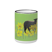 Lamb and daffodil mug
