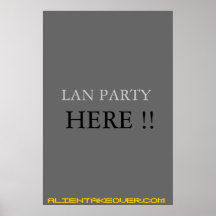 lan party sign posters