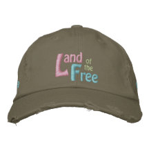 Land of the Free, America is Beautiful Embroidered Hat