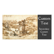 Landscape Drawing Customized Photo Card