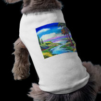 Landscape River Painting Art - Multi pet clothing