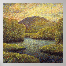 landscape with river and trees posters