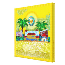 Large Canvas | Bondi Beach Paradise (Yellow) Stretched Canvas Prints