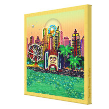 Large Canvas | Luna Park Sunset Stretched Canvas Prints