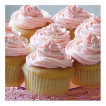 Large pink cupcakes posters