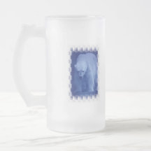 Large Polar Bear Frosted Beer Mug