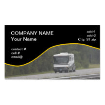 large RV travelling on interstate Business Card