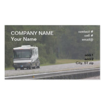 large RV travelling on interstate Business Card Template