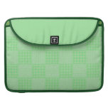 Large Textured Green Patchwork Pattern MacBook Pro Sleeve