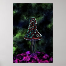 Large Trippy Mushroom Poster