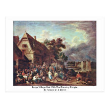 Large Village Fair With The Dancing Couple Post Cards