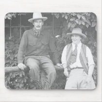 Larry Larom and a women posing. mousepads