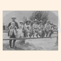 Larry Larom with six children. cards