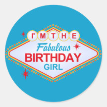 Las Vegas Birthday Girl Sticker
