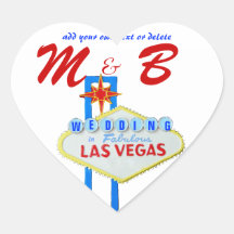 Las Vegas Bride and Groom Heart Sticker