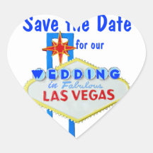 Las Vegas Heart Shape Wedding Heart Sticker