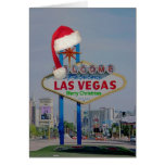 Las Vegas Sign with Santa Cap Merry Christmas Card