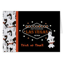 Las Vegas Trick or Treat Halloween Party Card