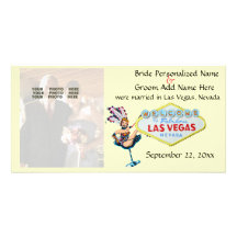 Las Vegas Wedding Newlyweds Announcement Photo Card Template
