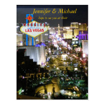 Las Vegas Wedding Reception RSVP Post Cards