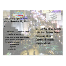 Las Vegas Wedding Reception RSVP Postcards