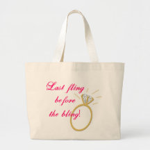 Last fling before the bling! tote bags