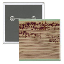 Last page of The Art of Fugue, 1740s Pinback Button