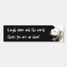 Laugh alone white boxer bumper sticker