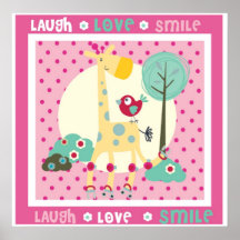 laugh, love, smile wall decor print