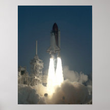 Launch of Space Shuttle Discovery (STS-41) Poster