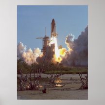 Launch of Space Shuttle Discovery (STS-41D) Poster