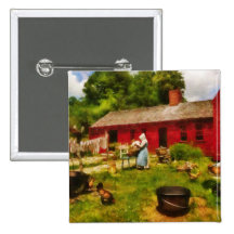 Laundry - Old School Laundry Pinback Buttons