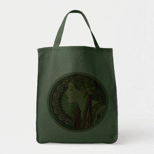 Laurel, Alphonse Mucha Canvas Bags