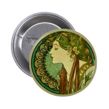 Laurel, Alphonse Mucha Pin