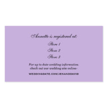 Lavender Bridal Shower Registry Card Business Cards