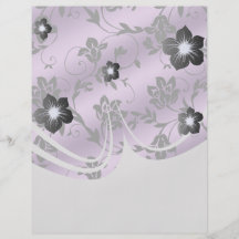 lavender floral satin floral damask full colour flyer