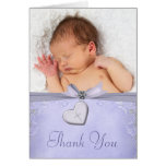 Lavender Purple Cross Christening Thank You Cards