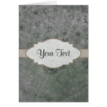 Lavender Retro Floral Abstract Nameplate Cards