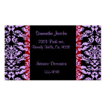 Lavender Rococo Elegant On Red Business Cards