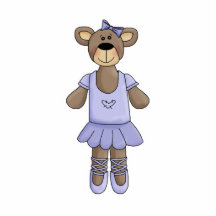 Lavender Tutu Ballerina Bear Cut Outs