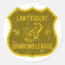 Law Student Drinking League Round Sticker